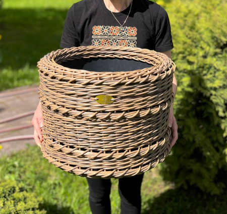 Кашпо-цилиндр из искусственного ротанга кедр цилиндр 20 литров